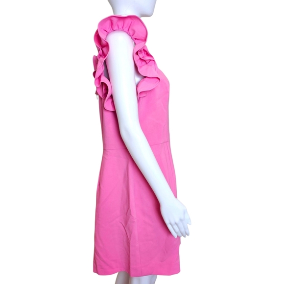 French Connection - Pink - Ruffled Fit & Flare Dress  - 12 - Picture 12 of 13